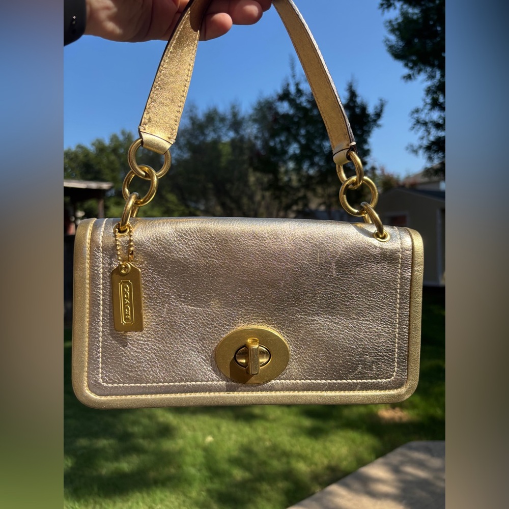 Metallic Coach 65th Anniversary Shoulder Bag with Legacy Lining